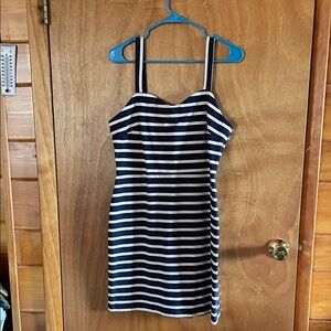 Old Navy Navy and White Striped Mini Dress